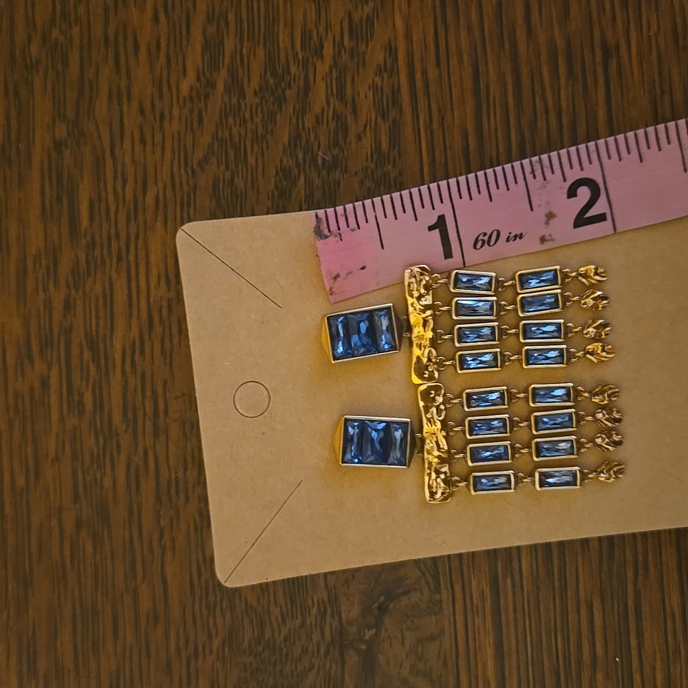 Kendra Scott Small Jack Gold Earrings In Teal - Picture 8 of 9